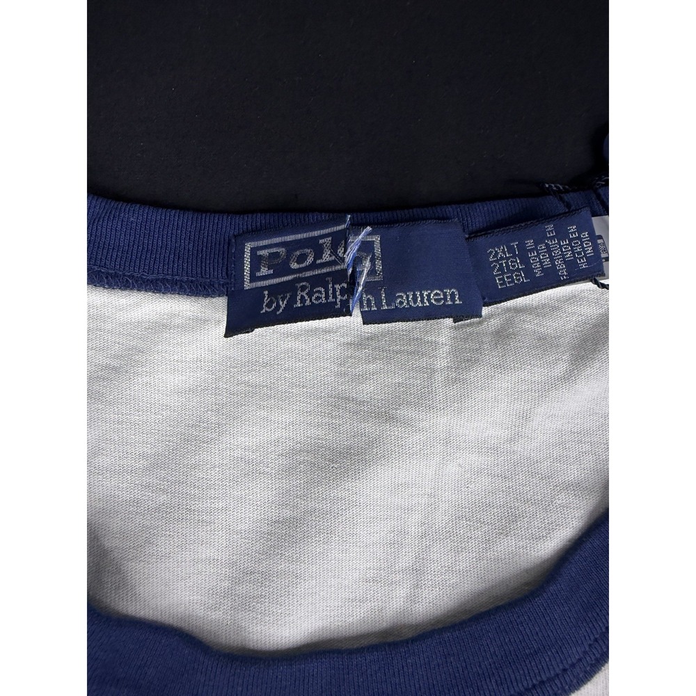 Polo Ralph Lauren Universite Crest Ringer T-Shirt White Navy Blue Men's, 2XLT - Picture 6 of 9